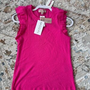 Philosophy Fuchsia Ruffle Sleeve Tank Top